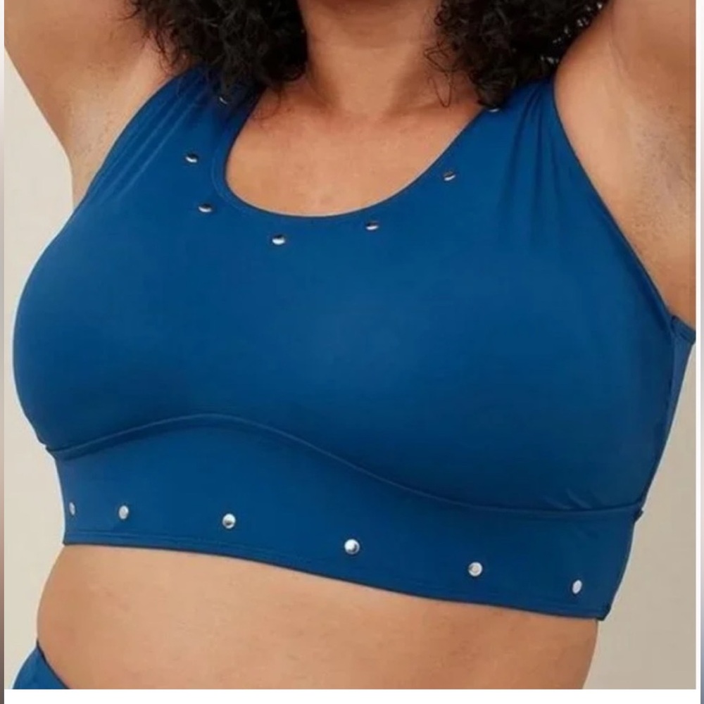 Torrid Women’s Studded Scoop Swim Top | Size 4X | Blue